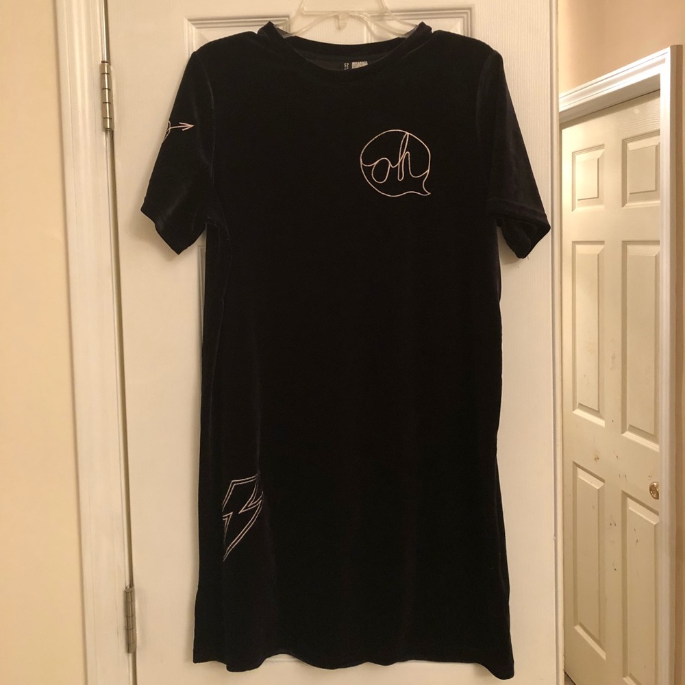 Black suede T-shirt dress